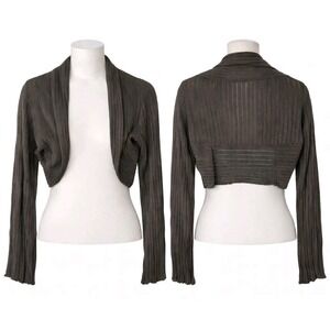 Buffalo David Bitton Womens Cropped Cardigan Sweater Brown Size M Vintage Y2K